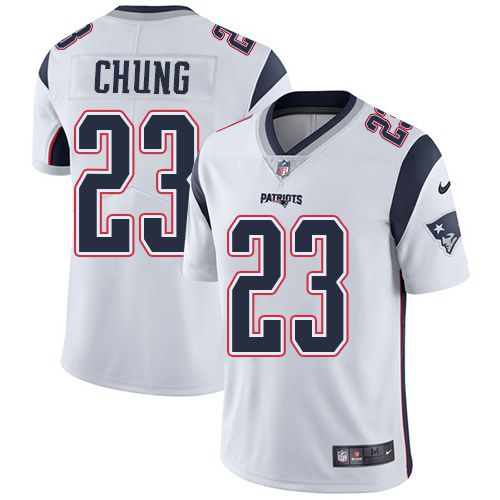Men New England Patriots 23 Patrick Chung Nike White Limited NFL Jersey
